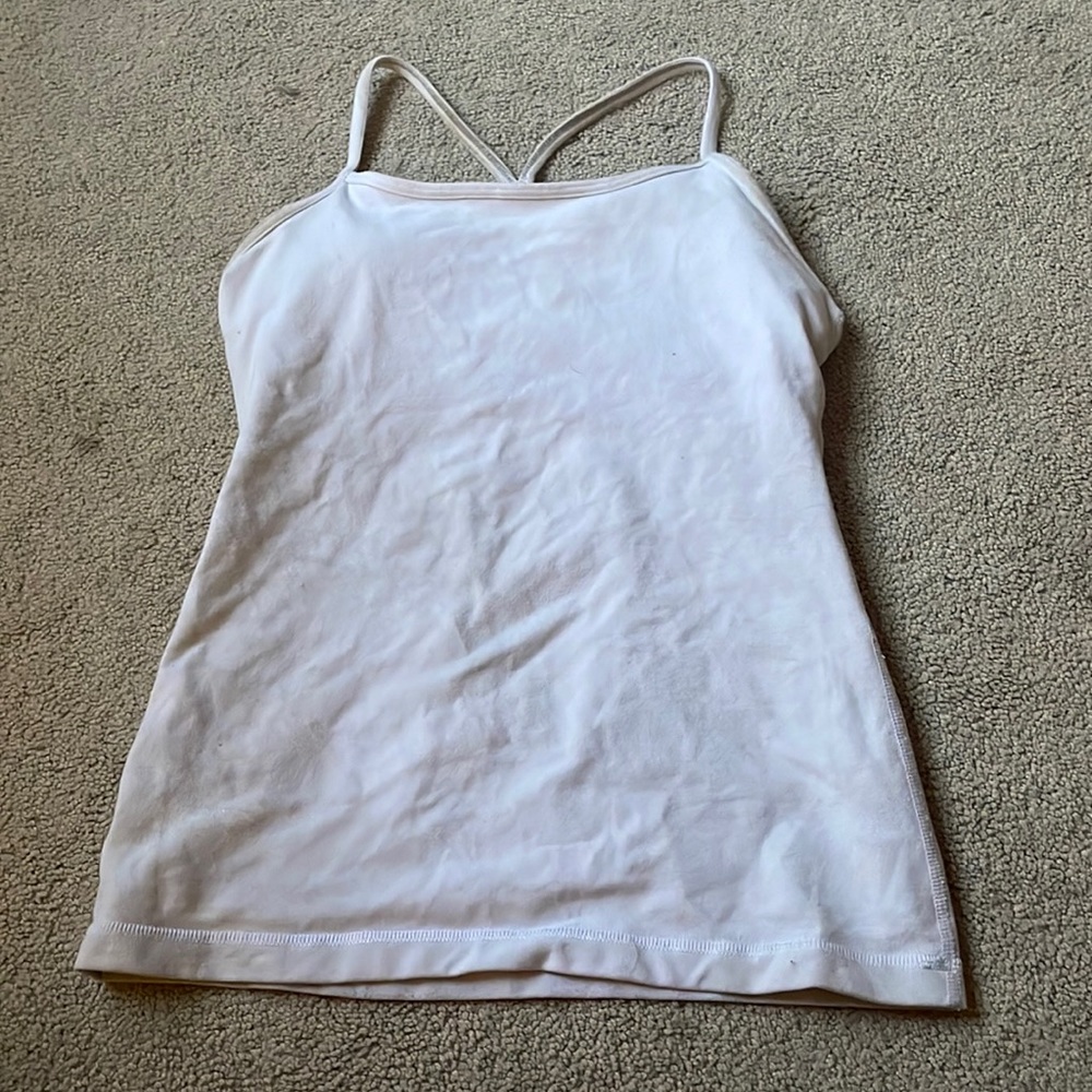 White LULULEMON Padded tank